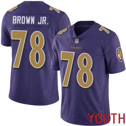 Baltimore Ravens Limited Purple Youth Orlando Brown Jr. Jersey NFL Football #78 Rush Vapor Untouchable->baltimore ravens->NFL Jersey